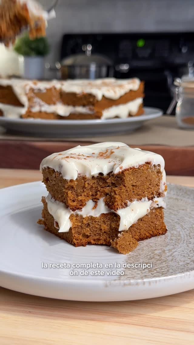 Bizcocho de Calabaza y Queso Crema 🎃🍰 #sinazucarrefinada #bajoencarbohidratos