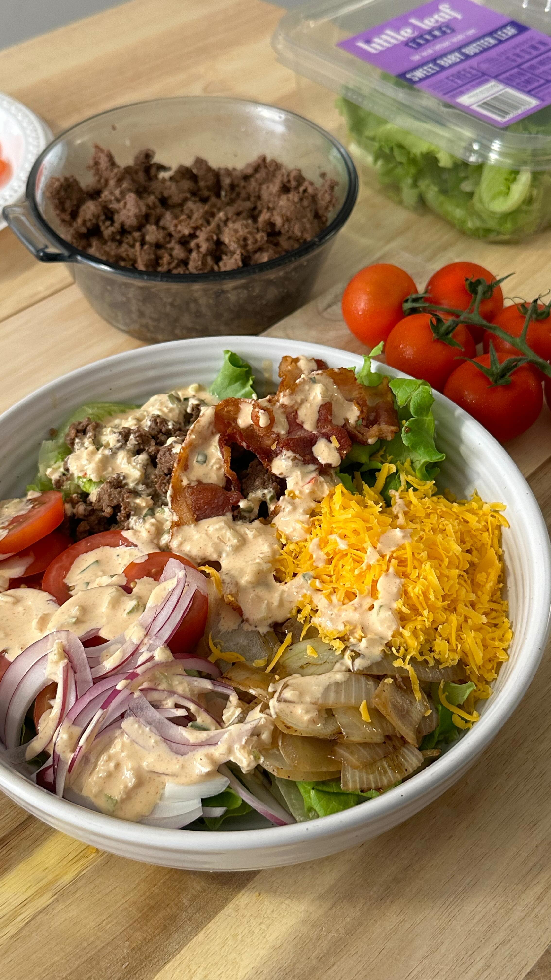 Ensalada de Hamburger Saludable 🍔💕