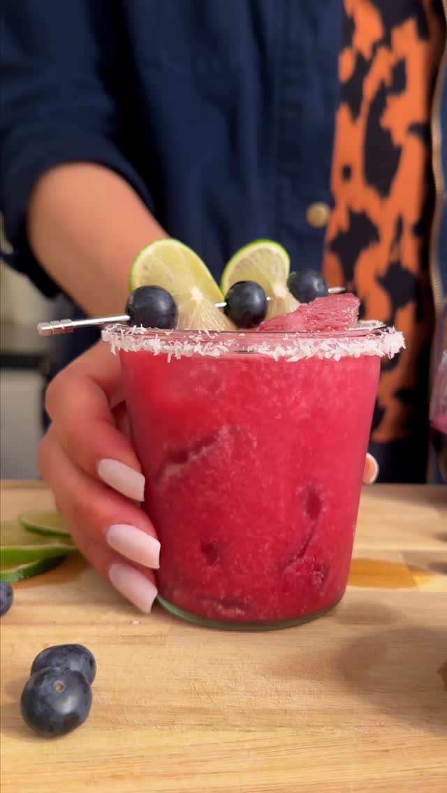 🥥🍹Margarita de Coco y Blueberry #coctelsinazucar