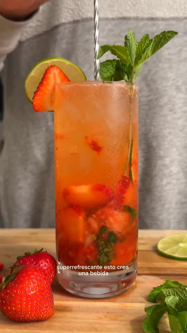 🍓🍋‍🟩 Mojito de Fresas Sin Azúcar