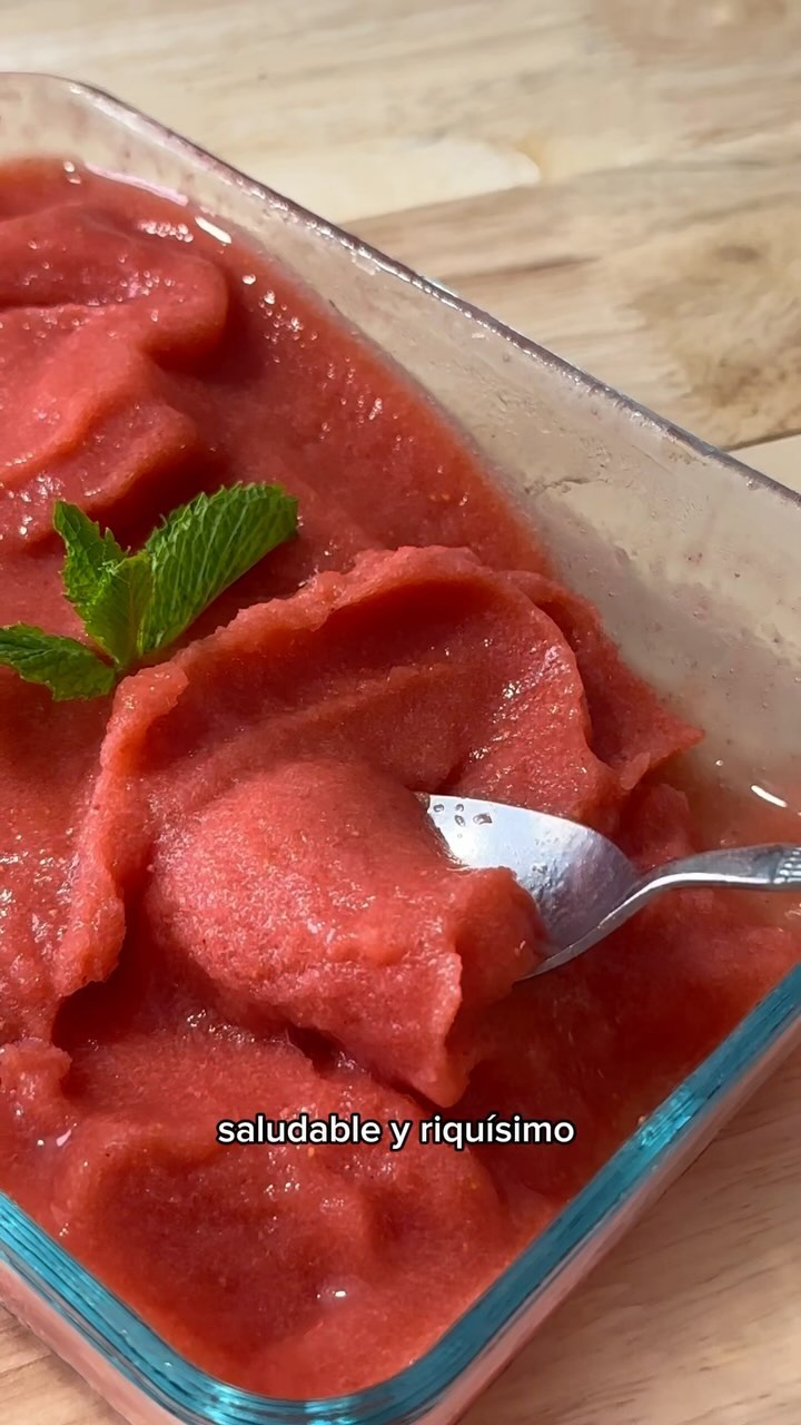 Sorbete de fresas sin azúcar 🤤🍓