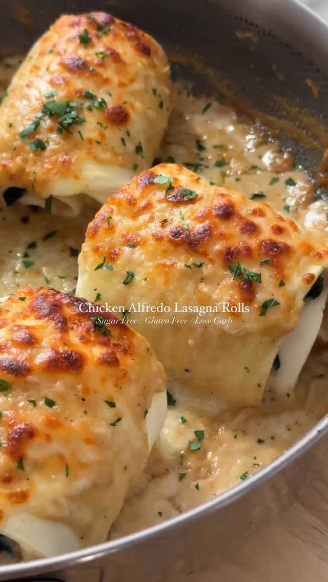 🍽️Alfredo Chicken Lasagna Rolls