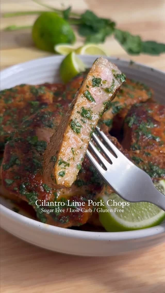 🫚🧄🌿 Cilantro Lime Pork Chops with Ginger-Garlic Sauce