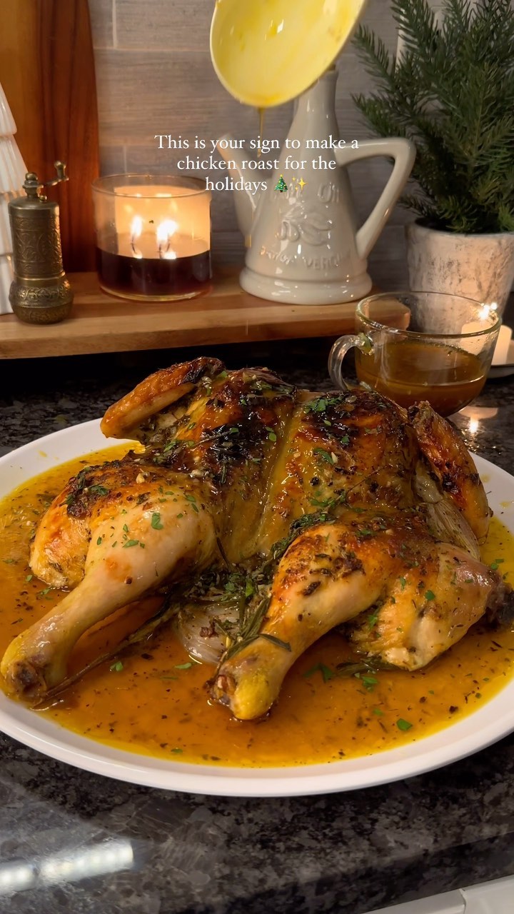 Juicy Garlic Butter Spatchcock Chicken 🤤