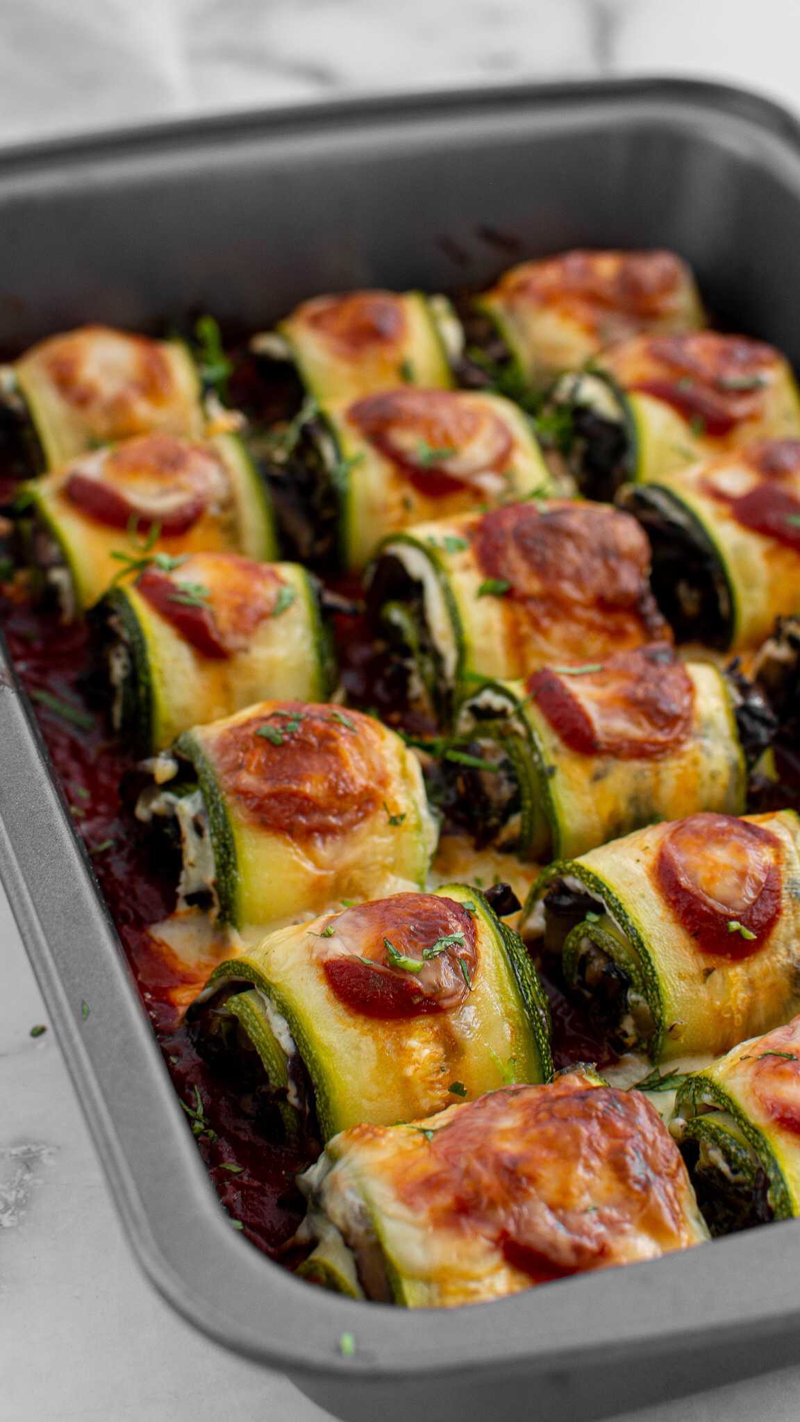 Mushroom Zucchini Lasagna Rolls ⬇️ Recipe Here