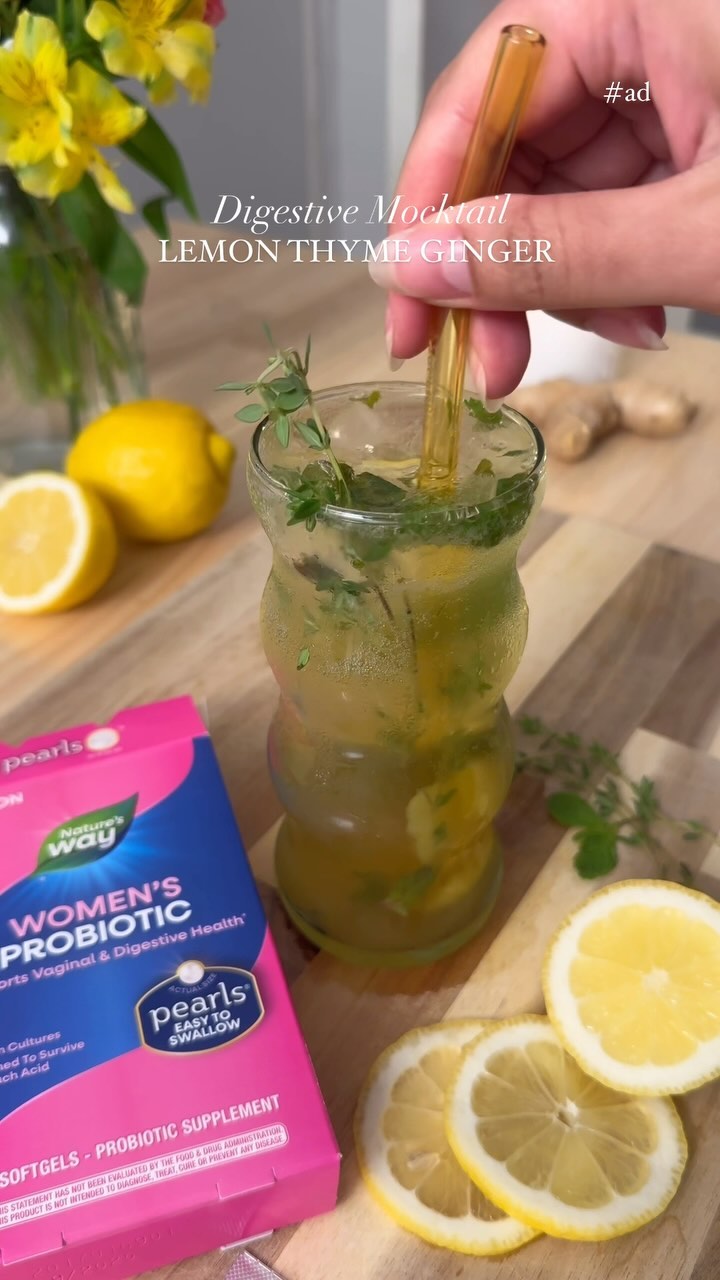 #NaturesWayPartner 🍃🍋 Lemon Thyme Digestive Mocktail