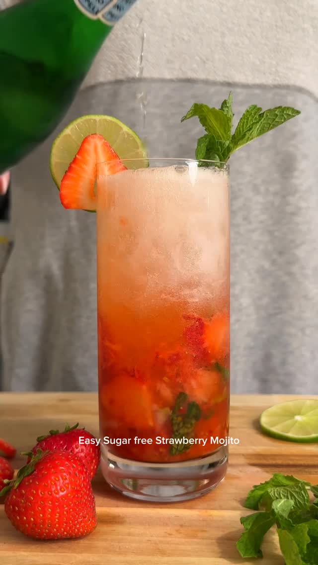 🍓🍋‍🟩Sugar-Free Strawberry Mojito