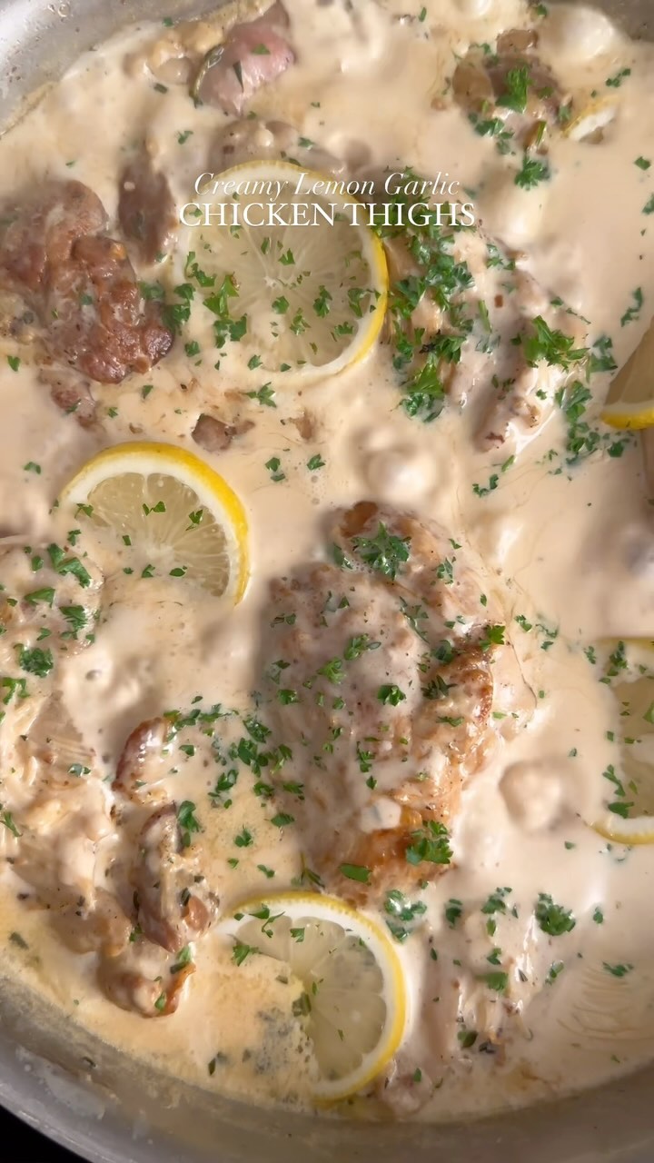 🤤The creamiest lemon garlic chicken!