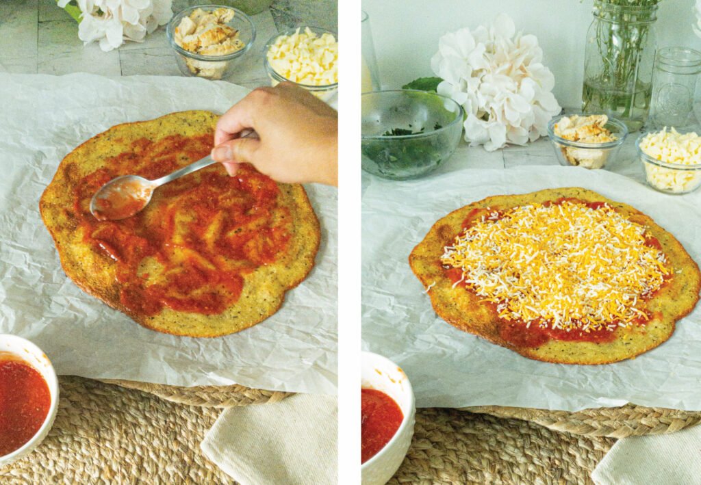 sweetketolife.com-keto-chicken-pepperoni-pizza-cheesy
