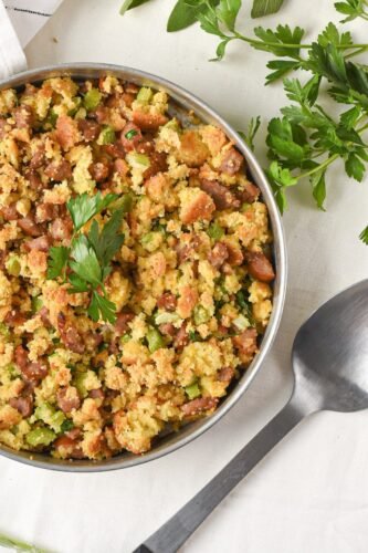 sweetketolife.com-keto-stuffing-with-sausage-tureky-sage
