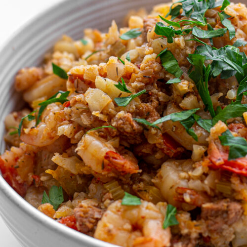 sweetketolife.com-jambalaya-cauliflower-rice